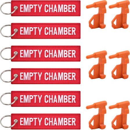 TOKCKYBL Kammarflagga, Säkerhetsflagga för Gevär, Handeldvapen, Hagelgevär, Pistol, 6 Orange Kammarflaggor med 6 Ljusorange Taggar, Universell 