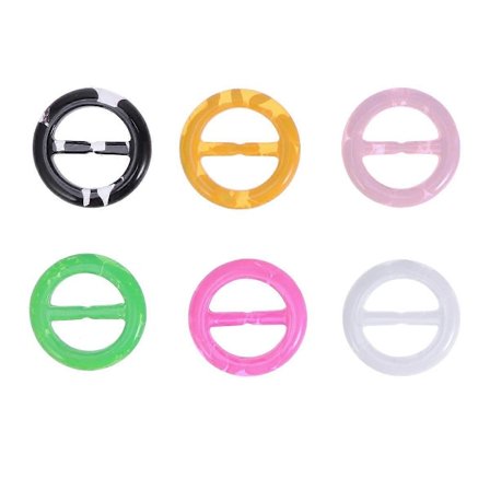 6 stk. Elegante T-shirt Clips Mode Runde Tørklæde Clips Ringe Dekoration Tøj Hjørne Knude Spænder til Sommerkostume (Blandet Mønster)