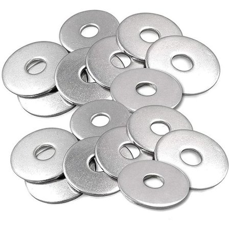 100 st rostfria brickor M6 metallplattbrickor 18 mm stor diameter distansbricka bricka lager rund bricka möbelfäste för skruvar bultar