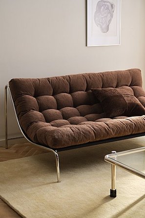 Jotex - 2-sits Soffa Polyester - Rostfritt - stål - MDF Moccabrun BURLESON - Köp 2-sitssoffor hos Jotex