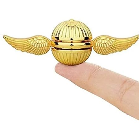 Gyllene sfärisk fidget spinner, gyllene metall sfärisk fidget spinner, snurrar som en evighetsmaskin.
