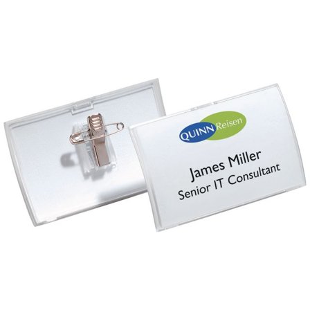 DURABLE Namnskylt 90x54mm 25/fp - Lyreco - Kontorsmöbler och inredning - Namnskyltar och korthållare - Namnbrickor