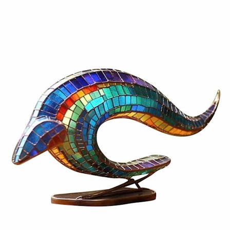 Metallisk Dyredekorasjon Hage Statue Vilt Hage Fargerik Kunst Skrivebord Skulptur