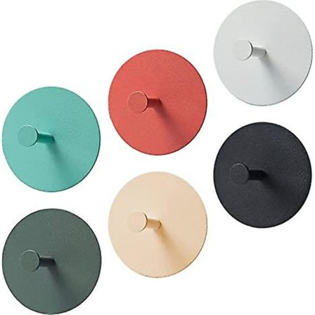 Ghyt selvklæbende vægkrog, selvklæbende krog til håndklæde, badekåbe, frakke, nøgle, hat til entre, dør, badeværelse, soveværelse, køkken. Nordisk 