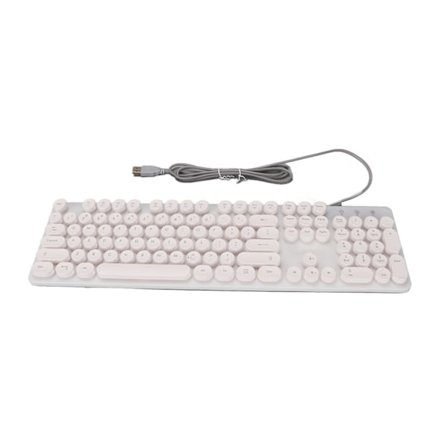 Mekanisk Gaming Tastatur RBG Baggrundsbelyst USB 104 Taster Kablet Retro Punk Computertastatur til Laptop Hvid
