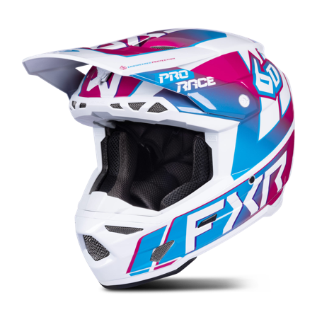 Casco de Cross FXR ATR-3 Azul Razz/Blanco L