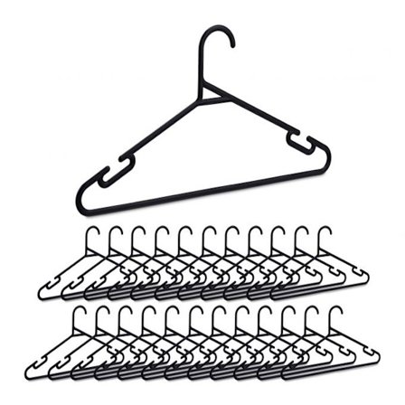 set om 24 klädhängare i svart plast