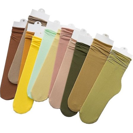 5 par kvinnor sommar koreansk Ins stil randmönster tunna mitten Tube strumpor