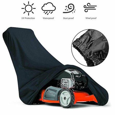 Gräsklipparförvaringsskydd, väderbeständigt förvaringsskydd, passar gräsklippare med en däck upp till 75 tum, vatten-/UV-beständigt