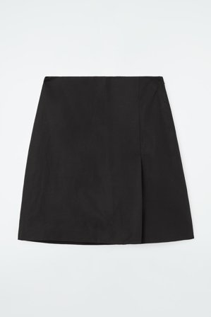 COS Women's Front-Pleat Mini Skirt in Black