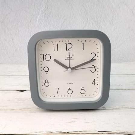 5 tommers enkel stil europeisk stil student barn søt klokke soverom stille nattbord liten vekkerklokke (firkant grå)
