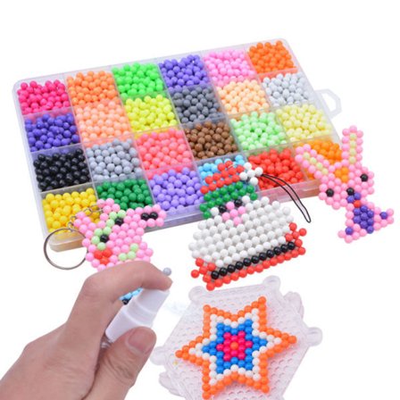 Kids Aquabeads Vatten Sticky Beads 24 farver DIY Set - Perfekt