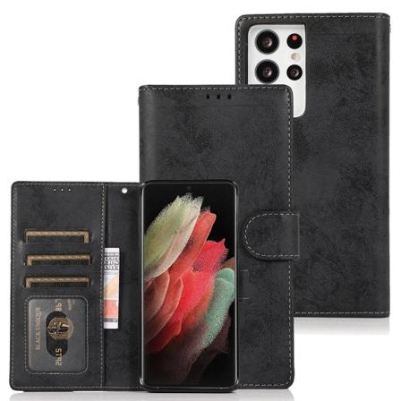 Smidigt Plånboksfodral - Samsung Galaxy S21 Ultra Svart