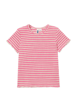 RIKIKI Ribbstickad t-shirt LANA T-shirts & toppar Rosa 110/116