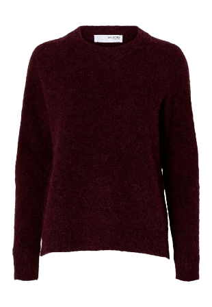 Selected Femme Lulu Ls Knit O-neck Tröjor Dam Lila XS