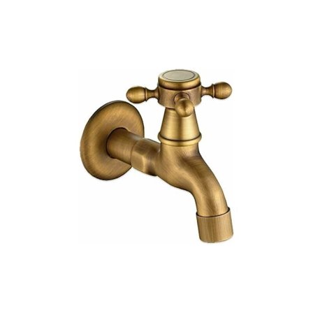 Retro koldt vandhane med krydshåndtag G1/2 tilslutning - vægmonteret badeværelses toilet håndvaskhane (bronze)