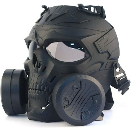Paintball Maske Ventileret Beskyttende Airsoft Maske med Dobbelt Turbo Ventilator Sort