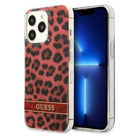 Guess GUHCP13LHSLEOR iPhone 13 Pro / 13 6,1" röd/röd hårddisk Leopard