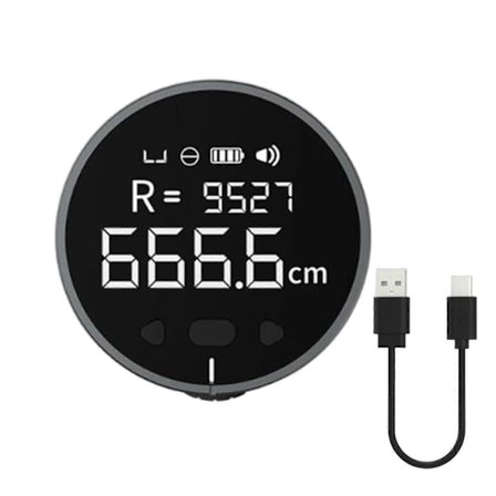 Digitalt målebånd Smart digitalt målebånd med LCD-skjerm Digital linjal Type-C oppladbart lengdemålingsverktøy for flat Høy presisjon F