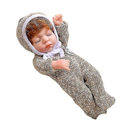 Reborn Baby Dolls Girls Silikon Helkroppsliknande Reborn Doll Sova Anatomiskt Korrekt Tvättbar leksaksdocka Reborn Babies 30cm,pojkbrun A_a