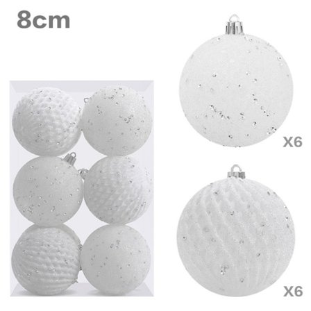 Christmas Ball Set Christmas Tree Balls WHITE