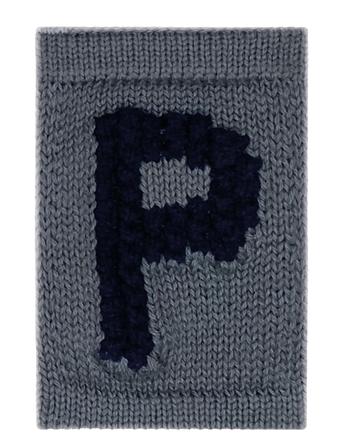 Smallstuff Knitted Letter P, Blue Blå