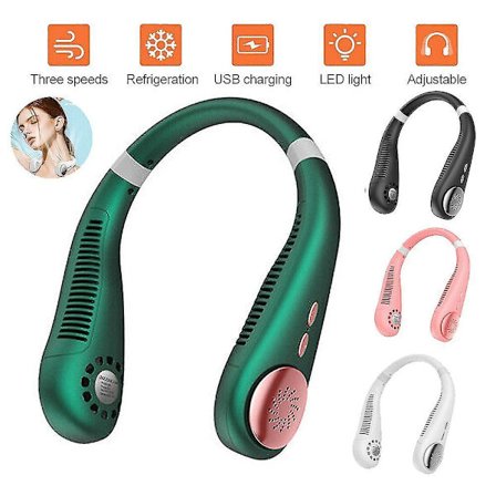 Mini Neck Fan Portable Bladeless Fan Usb Rechargeable Leafless Hanging Fans