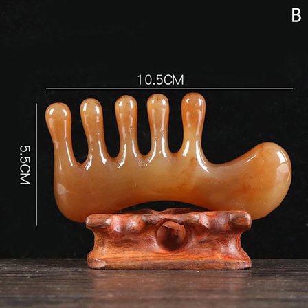Naturliga Oxhorn Gua Sha Verktyg Skrapning Helkroppsmassage Bredtandad Kam Huvudmassage Hårborste Vårdverktyg~04225