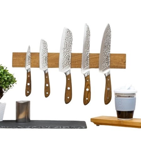 Høj kvalitet magnetisk kniv holder til væg med ekstra stærk magnet - 16 tommer - kniv magnetisk strimmel i akacie til knive