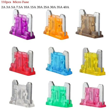 100 stk. Mikro Bil Sikringer Automotive Blad Type Mini Sikring Sortiment Blad Sikring Sett 2a 3a 5a 7.5a 10a 15a 20a 25a 30a 35a 40a