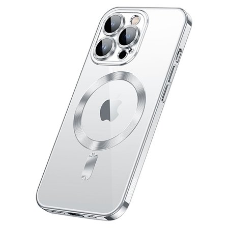 SULADA iPhone 15 Pro Skal Tempererat Glas + TPU Fodral Silver