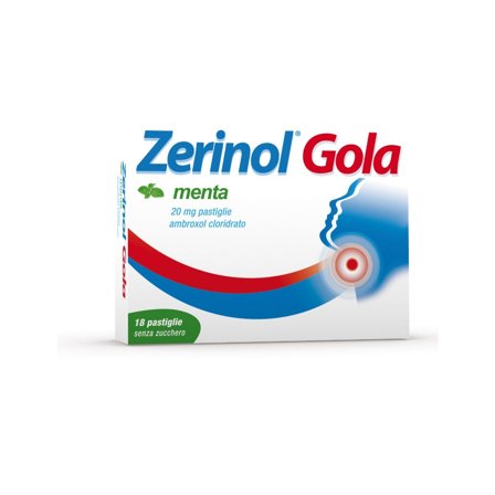Zerinol Gola Menta 18 Pastiglie Senza Zucchero 20mg