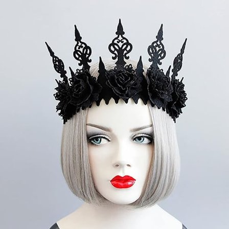 Halloween Rose Gothic Garland Crown Headband for Women, Girl, Adults Witcher Makeup Hair A