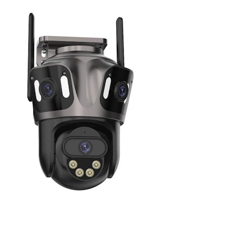 WIFI IP-kamera, tre linsdesign, 8MP högupplösning,3 objektiv med 64G, EU-kontakt