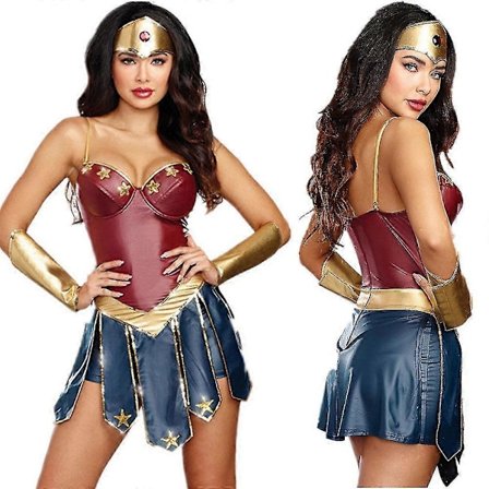 Wonder Woman Cosplay Kostym Dam Rollspel Party Maskerad Outfit Set