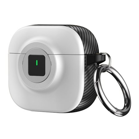 SKALO AirPods 4 Carbon Fiber Kameradesign Fodral - Vit