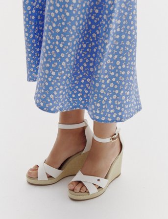 Tommy Hilfiger Flag High Wedge Espad Crisscross - White - 39