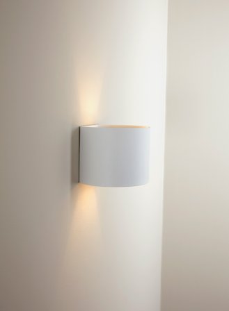 Zanna rund vegglampe - hvit