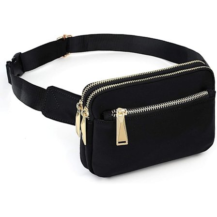 Taljetaske til kvinder (sort), taljetaske til mænd, vandtæt og el