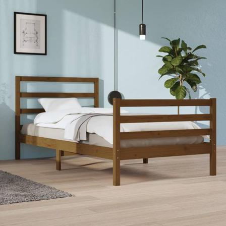 Vidaxl Sängram Honungsbrun Massiv Furu 100x200 Cm Brun