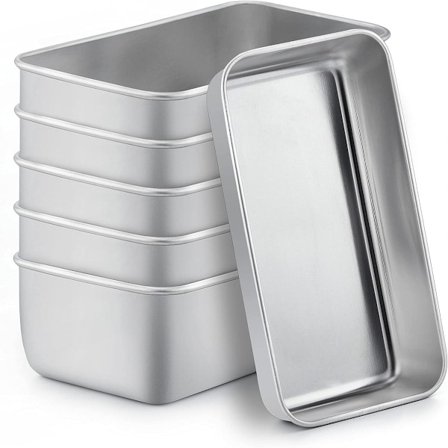 6 st Matlådor med Lock Återanvändbara Rostfria Matbehållare Ugn Fryssäker och Diskmaskinssäker 500 ml