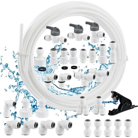 Vattenledning Vattenslang Kopplingar 10m Slangset för Side by Side Kylskåp