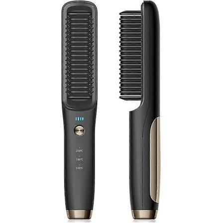 Langaton suoristusharja kannettava ladattava johdoton parta- ja hiusten suoristuskampa naisille miehille palovammoja estävä sähköinen suoristin