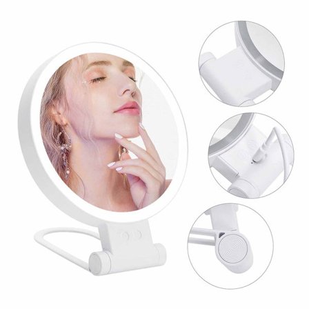 LED Makeup Spejl med 20x Forstørrelse - Dobbeltsidet Kosmetikspejl