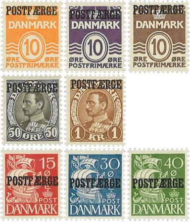 Danmark 1936-1939 - Postfærge AFA 15-22 - Postfrisk
