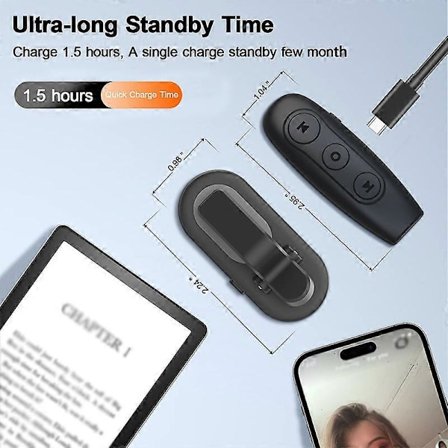 Sideoppslåingsfjernkontroll for Kindle-lesing, e-bøker, telefon, nettbrett og datamaskin