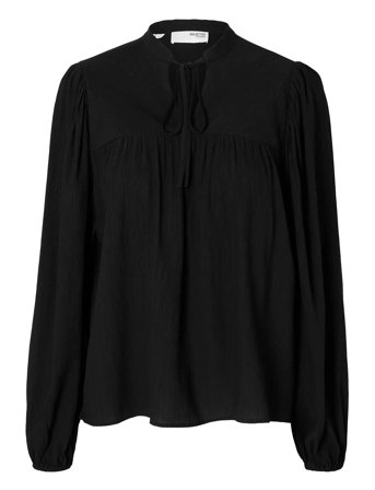 Slfkaterine Ls Tie Top B Black Selected