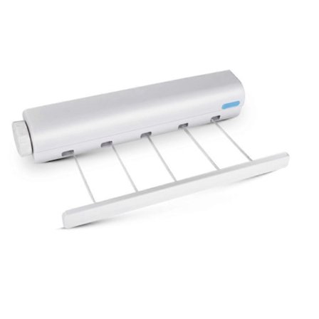 Uttrekkbart veggmontert tørkestativ, veggmontert kleshenger med 5 tråder på 3,75 meter, innendørs og utendørs tørkestativ