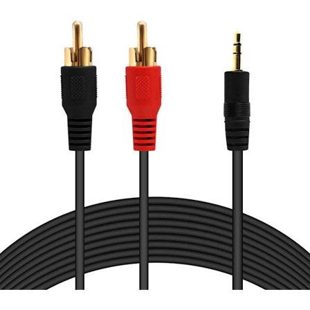 3m AUX till 2x RCA Stereo Ljudkabel svart Extra Lång kabel