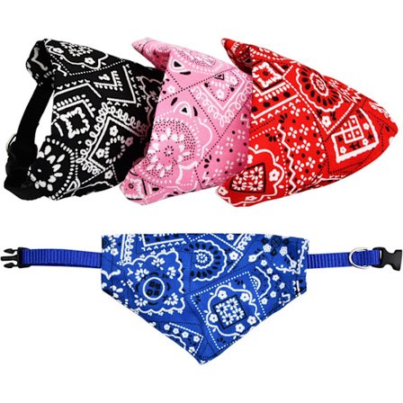 4 stk. Hundehalsklæde Bandana Boho Hundeshalsklæde Kæledyrs Halsklæde Trekantet Hundehalsklæde Justerbar Rem Bandana til Små Mellemstore Store Hunde, 